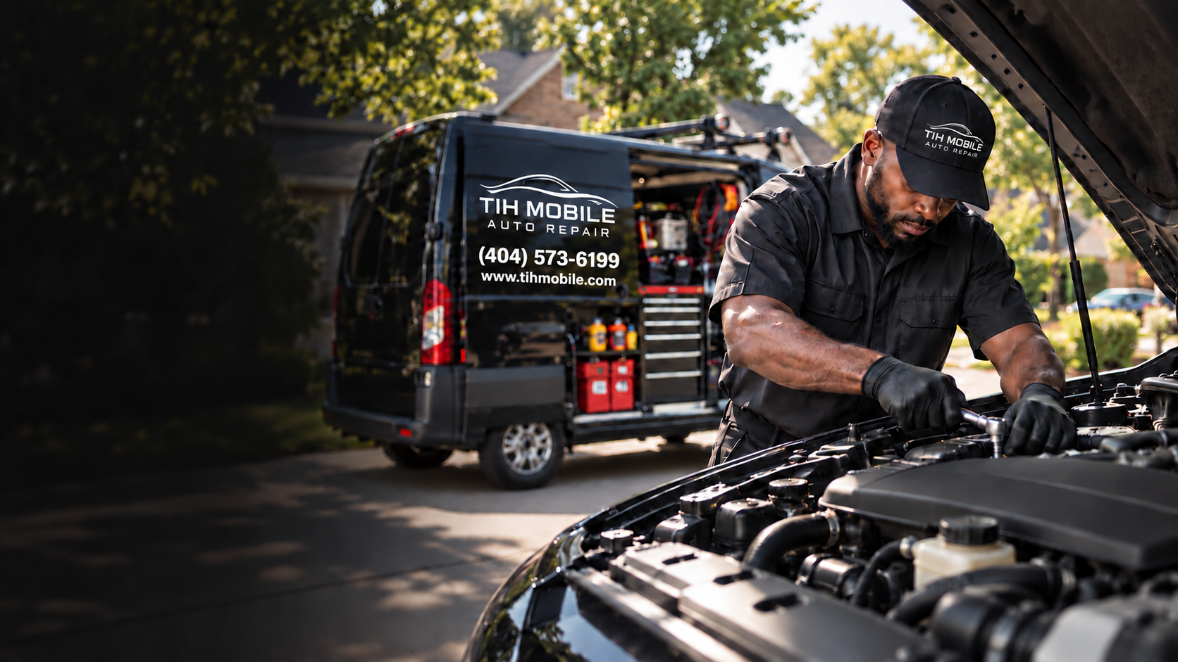 TIH Mobile mechanic repairing a vehicle at the customer's location